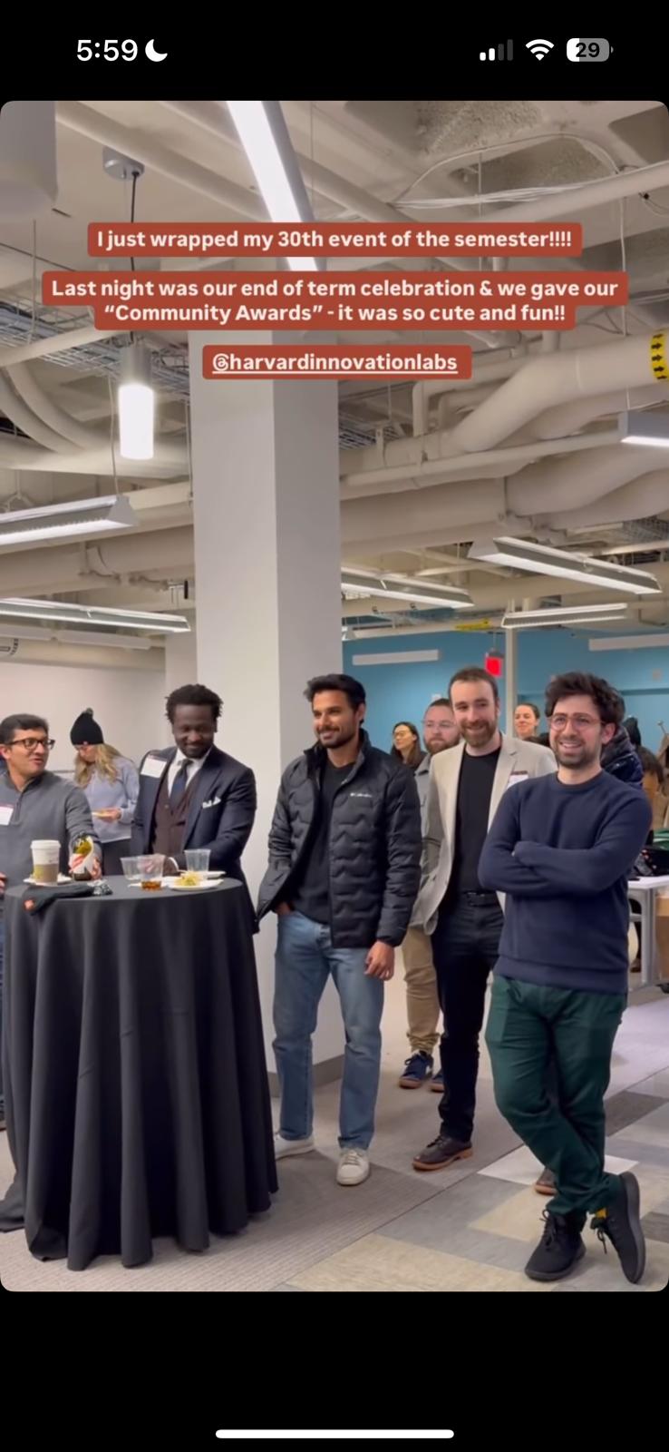 End of term community awards celebration at the Harvard i-lab